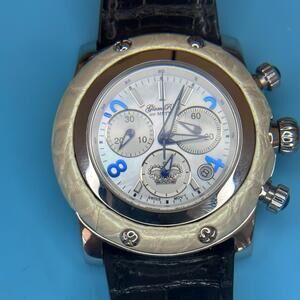 Glam Rock GR101018G  Ivory Aligator Leather Strap Watch with White Dial - 46mm